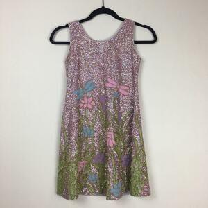 St. Thomas Arboretum Beaded GOWN Girls Size 10 Dragonfly Flower Sequin Pageant